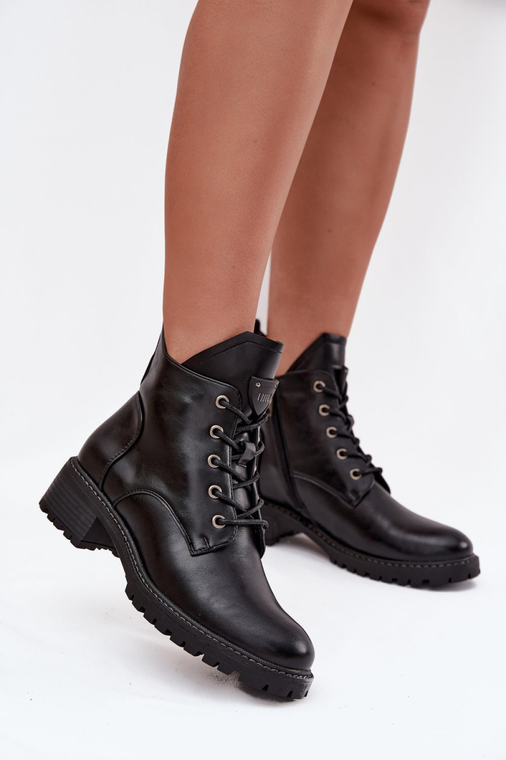 Step In Style Vinceza Black Block Heel Warm Lined Boots