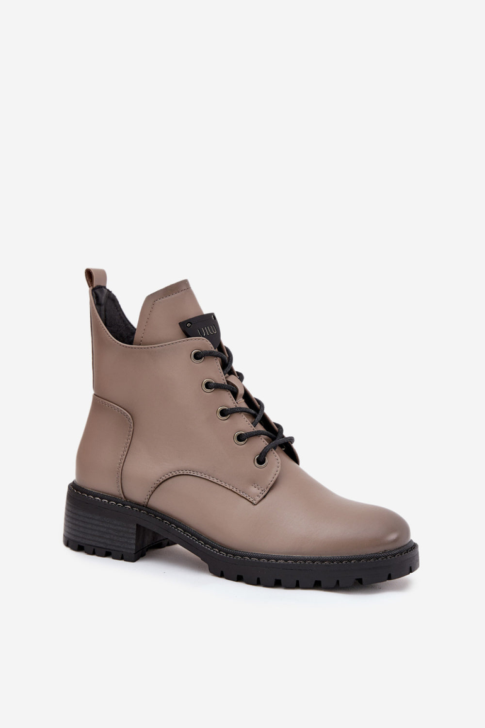 Step In Style Vinceza Grey Block Heel Lace Up Boots - view 2