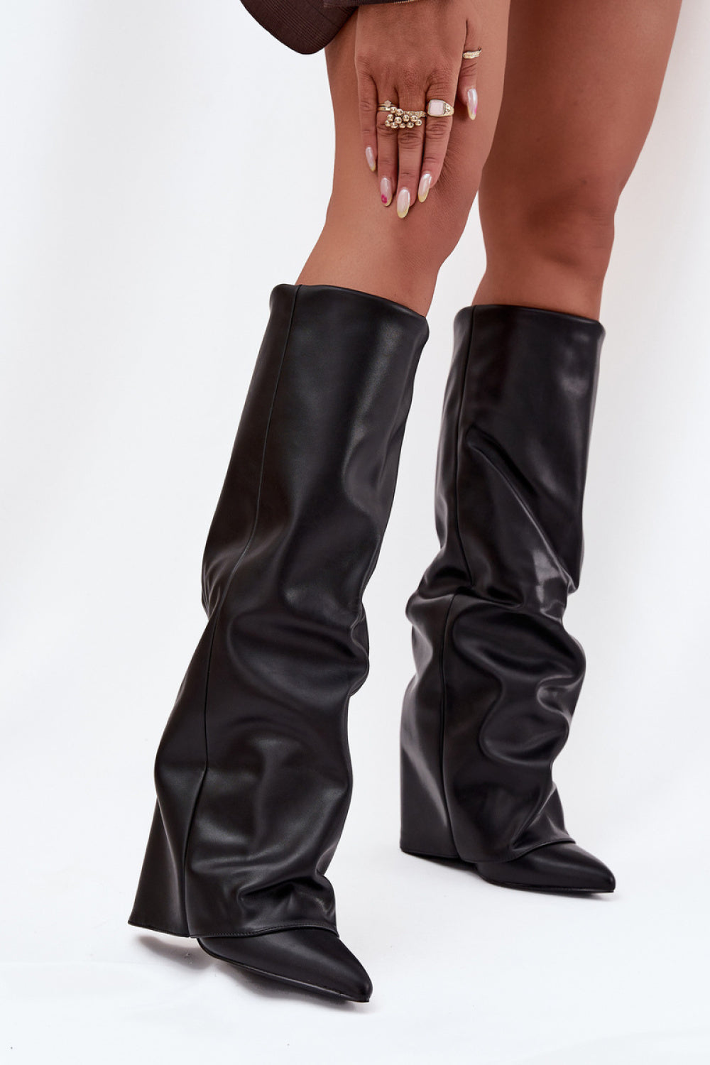 Step In Style Elivira Black Block Heel Warm Lined Heeled Ankle Boots