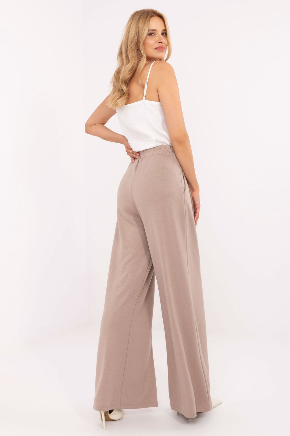 Relevance Dark Beige Pleated High Waisted Joggers - view 3