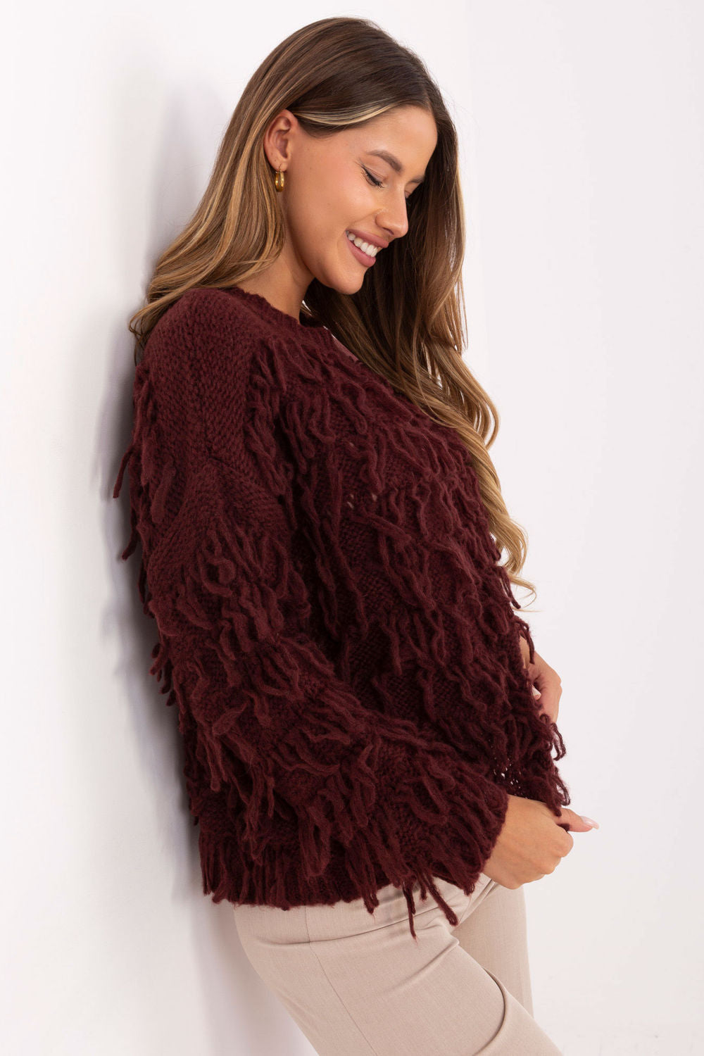 Rue Paris Burgundy Jumper - view 2