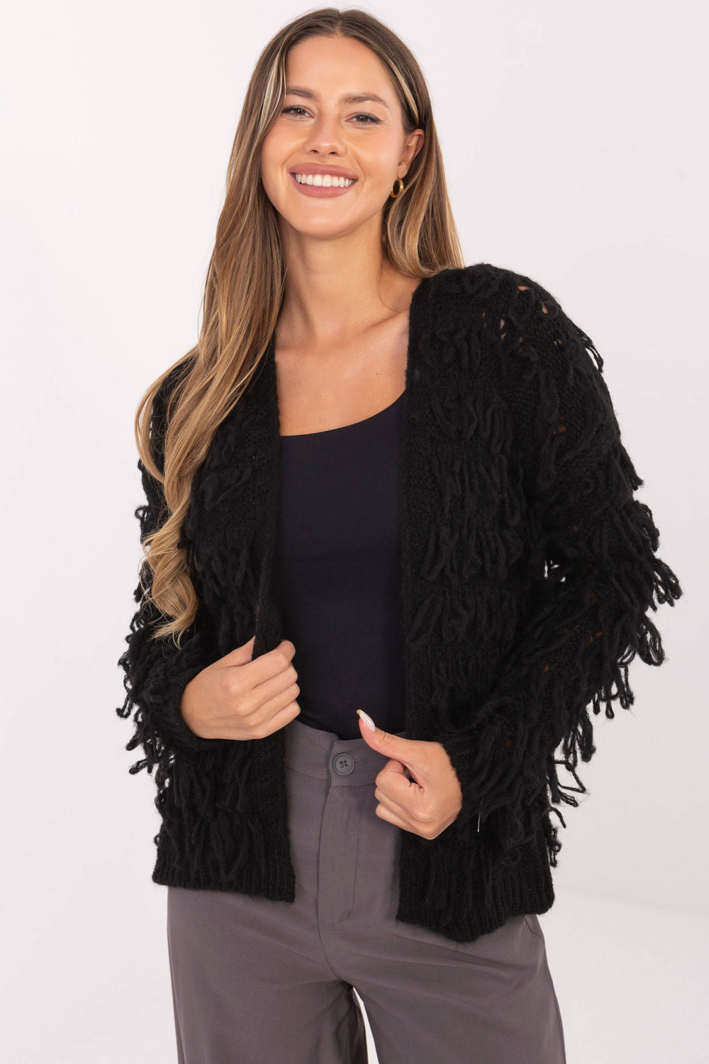 Rue Paris Black Cardigan