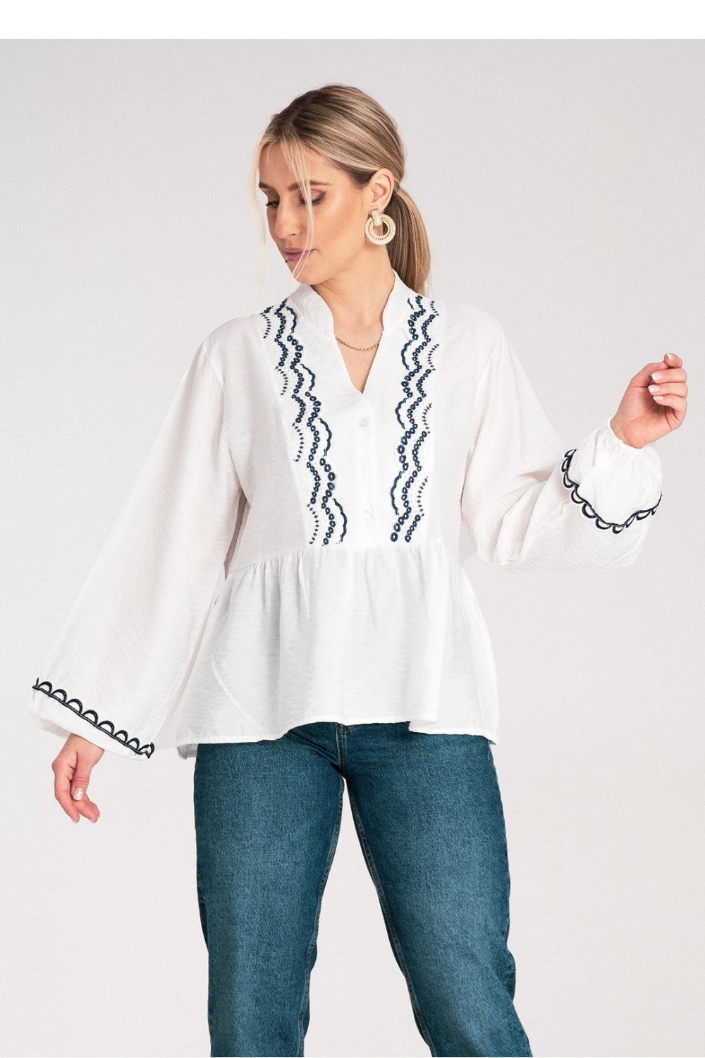 Figl White Viscose Blouse