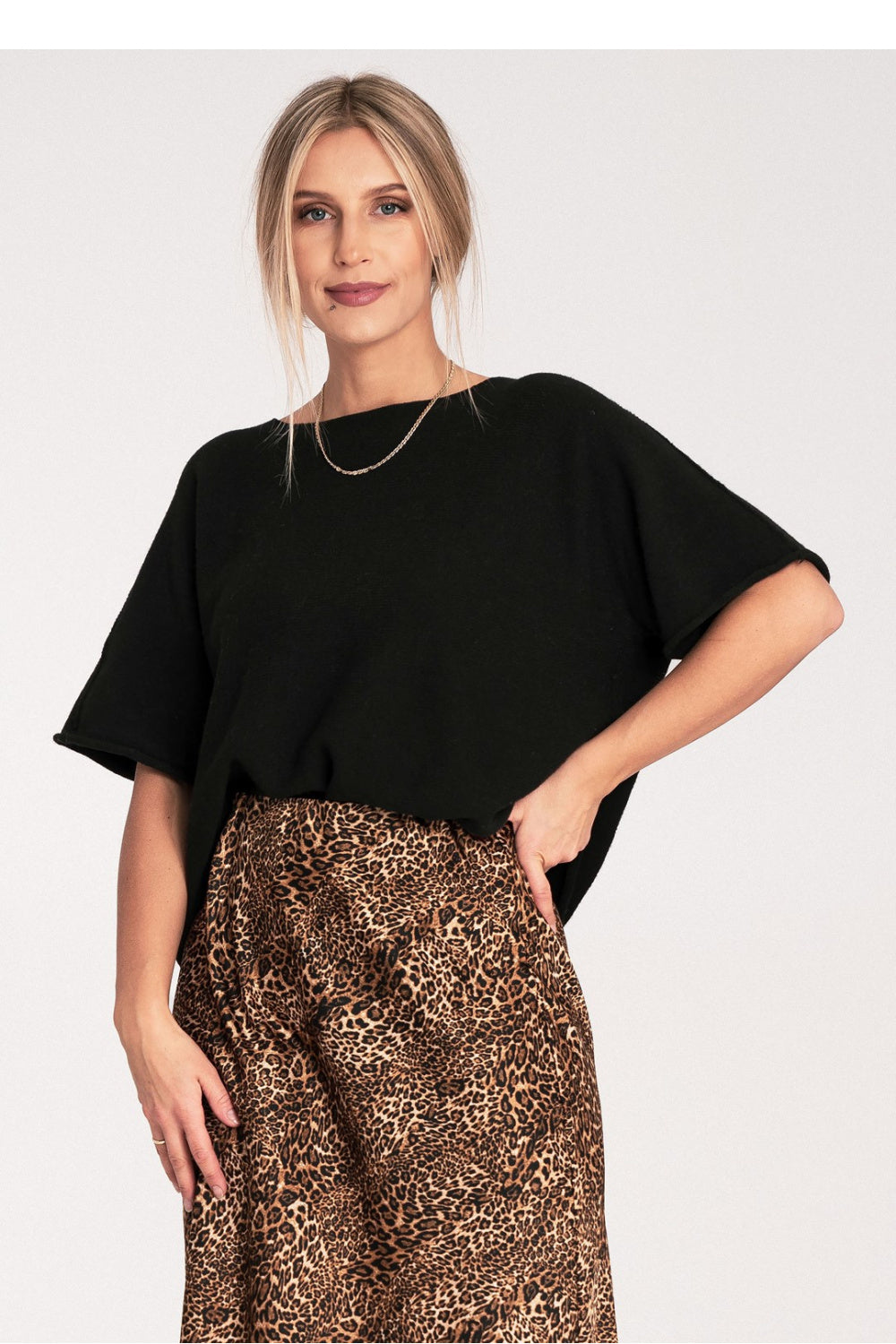 Figl Black Batwing Top