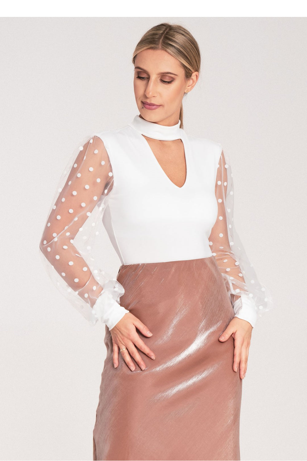Figl White Polyester Shapewear Bodysuit