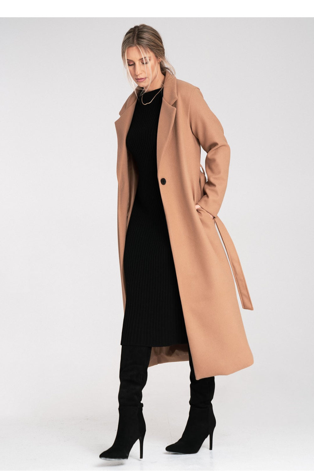 Figl Beige Polyester Coat - view 4