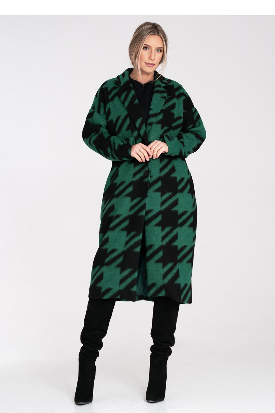 Figl Green Polyester Coat
