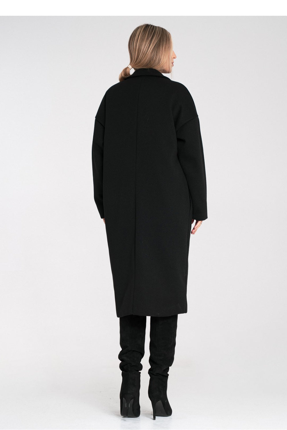 Figl Black Polyester Coat - view 3
