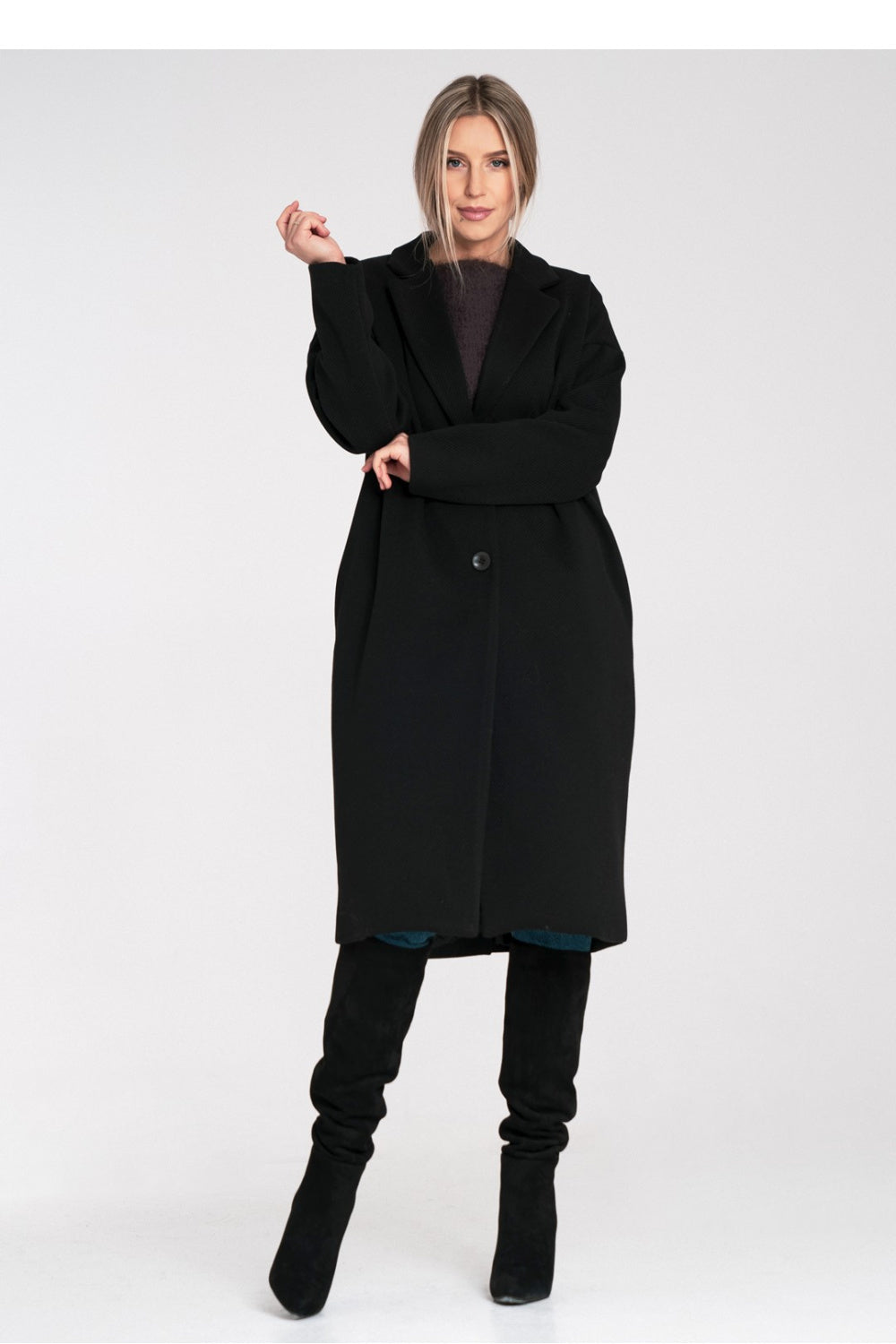 Figl Black Polyester Coat - view 4