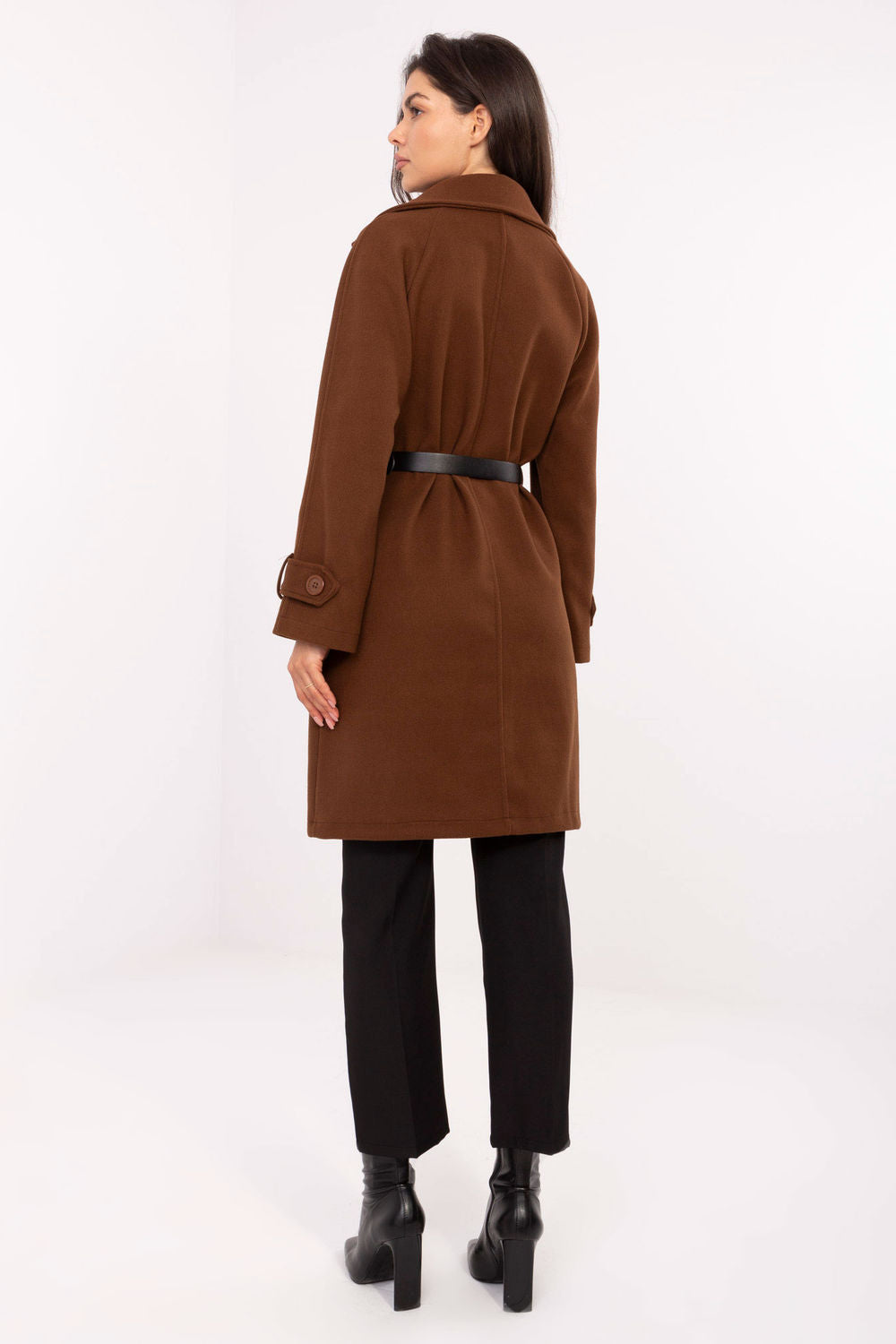 Rue Paris Brown Polyester Coat - view 3