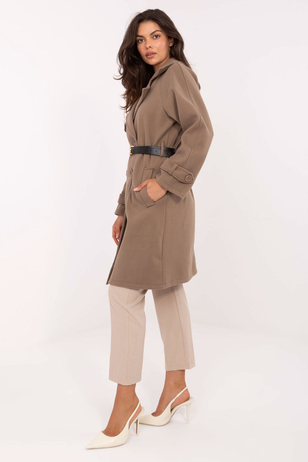 Rue Paris Dark Beige Coat - view 2