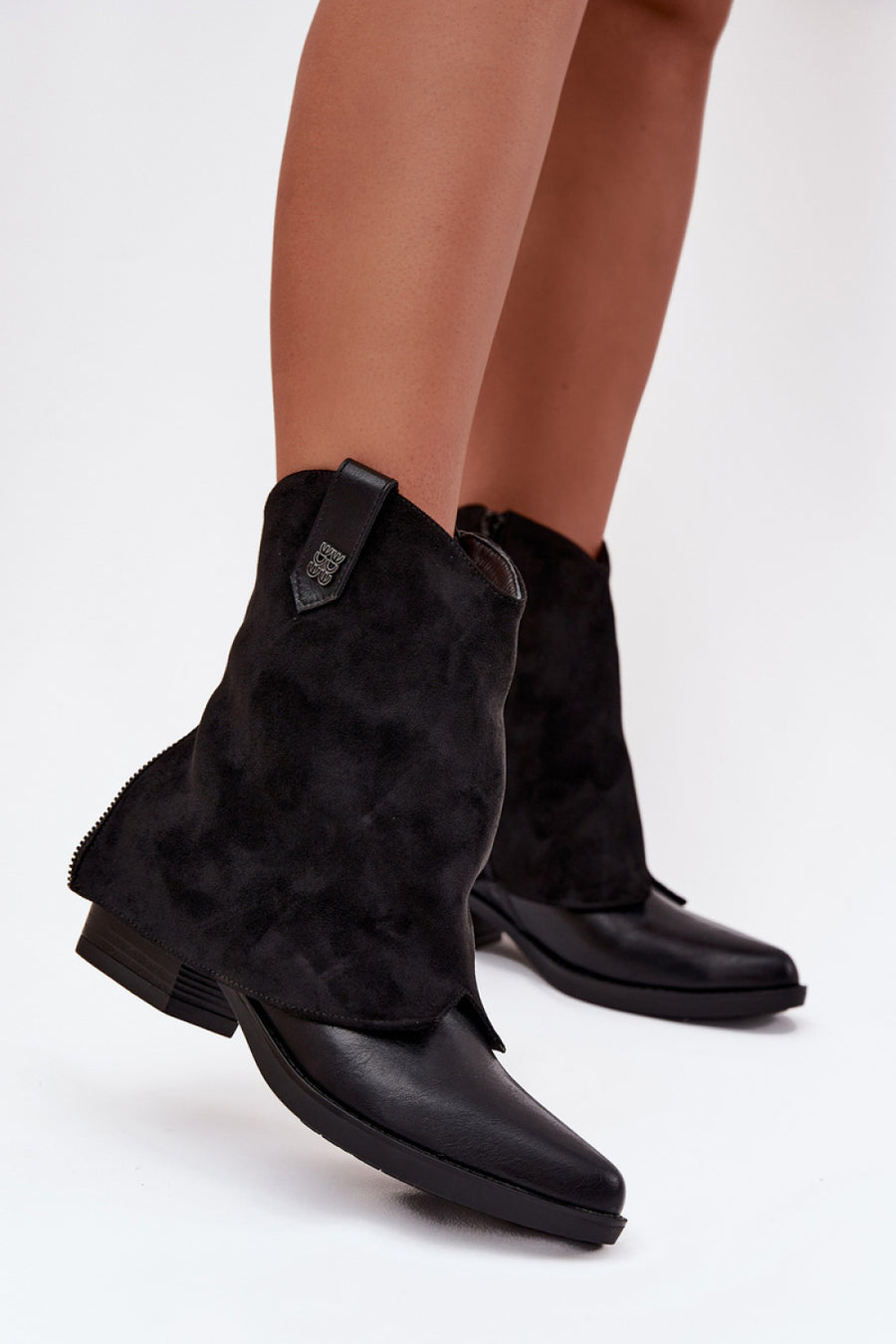 Step In Style Sylvette Black Heeled Ankle Boots