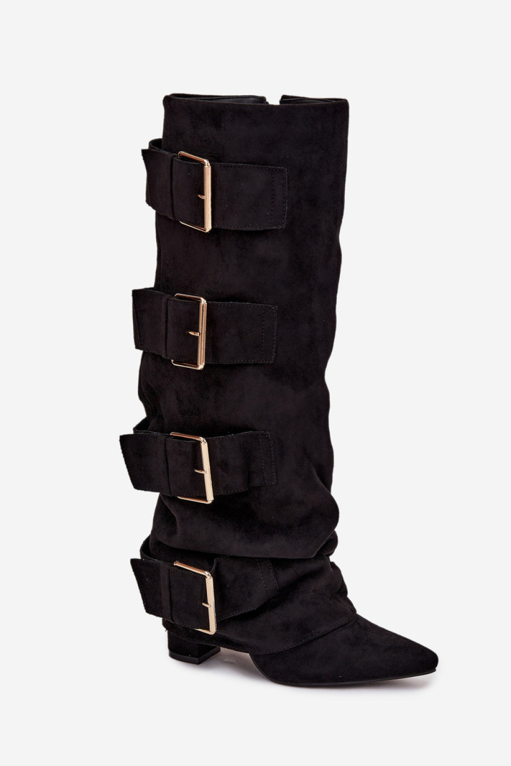 Step In Style Isavelle Black Suede Heeled Ankle Boots - view 2