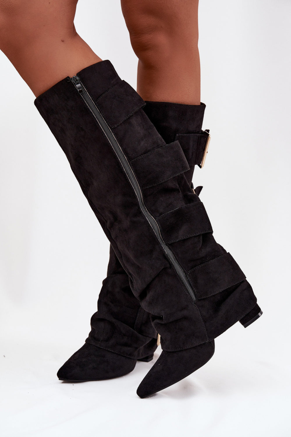 Step In Style Isavelle Black Suede Heeled Ankle Boots - view 3