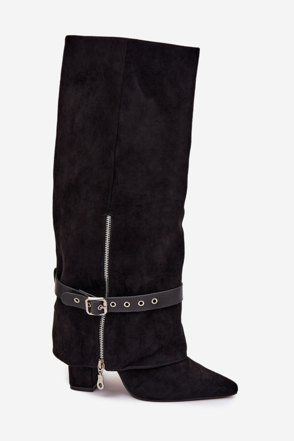 Step In Style Jolivine Black Suede Heeled Ankle Boots - view 2