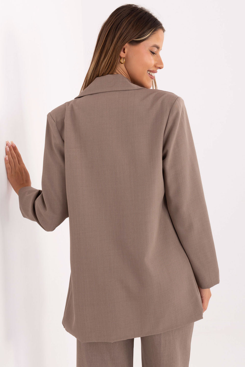 Rue Paris Dark Beige Polyester Jacket - view 3