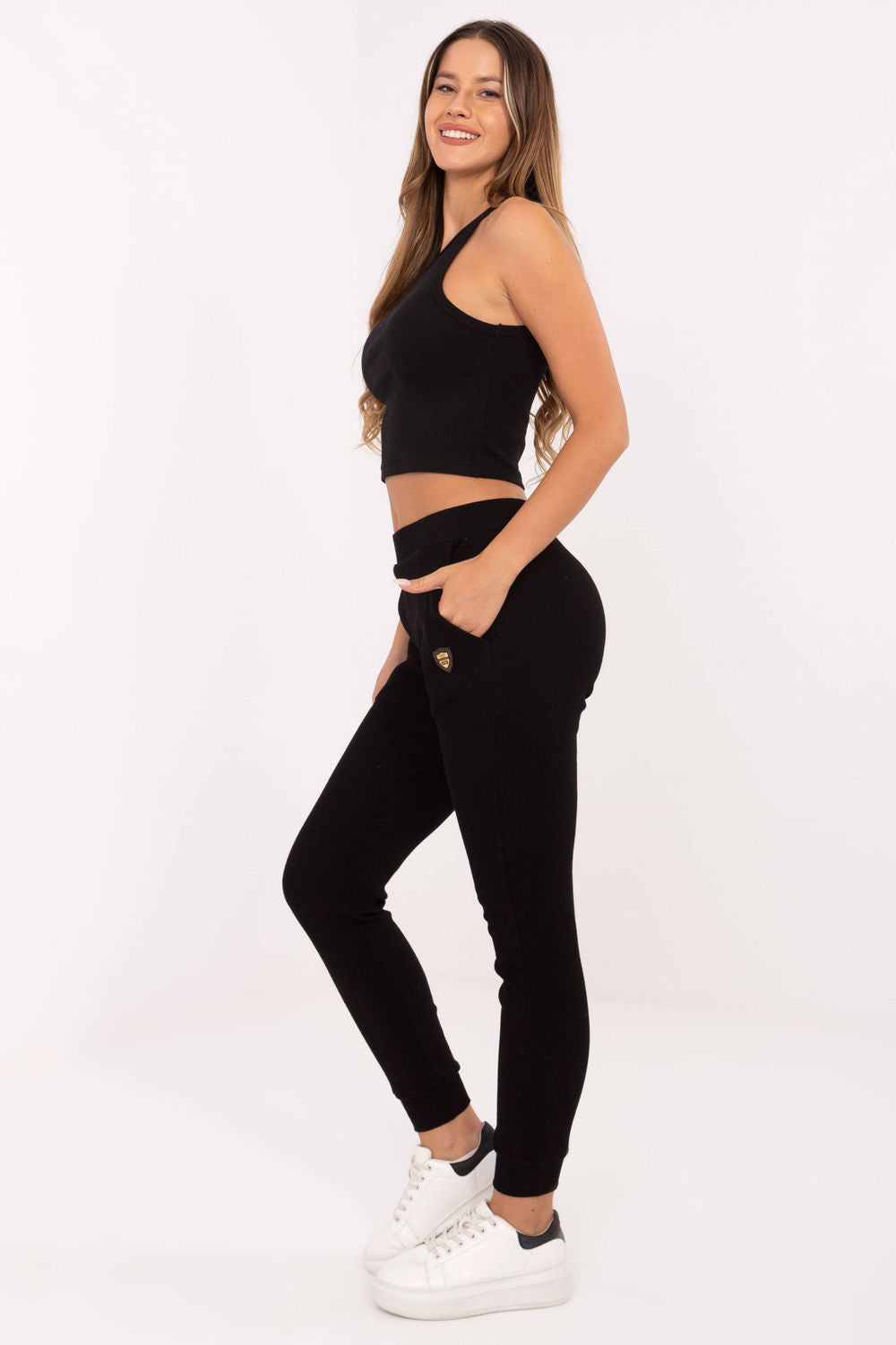 Relevance Black Cotton Joggers - view 2
