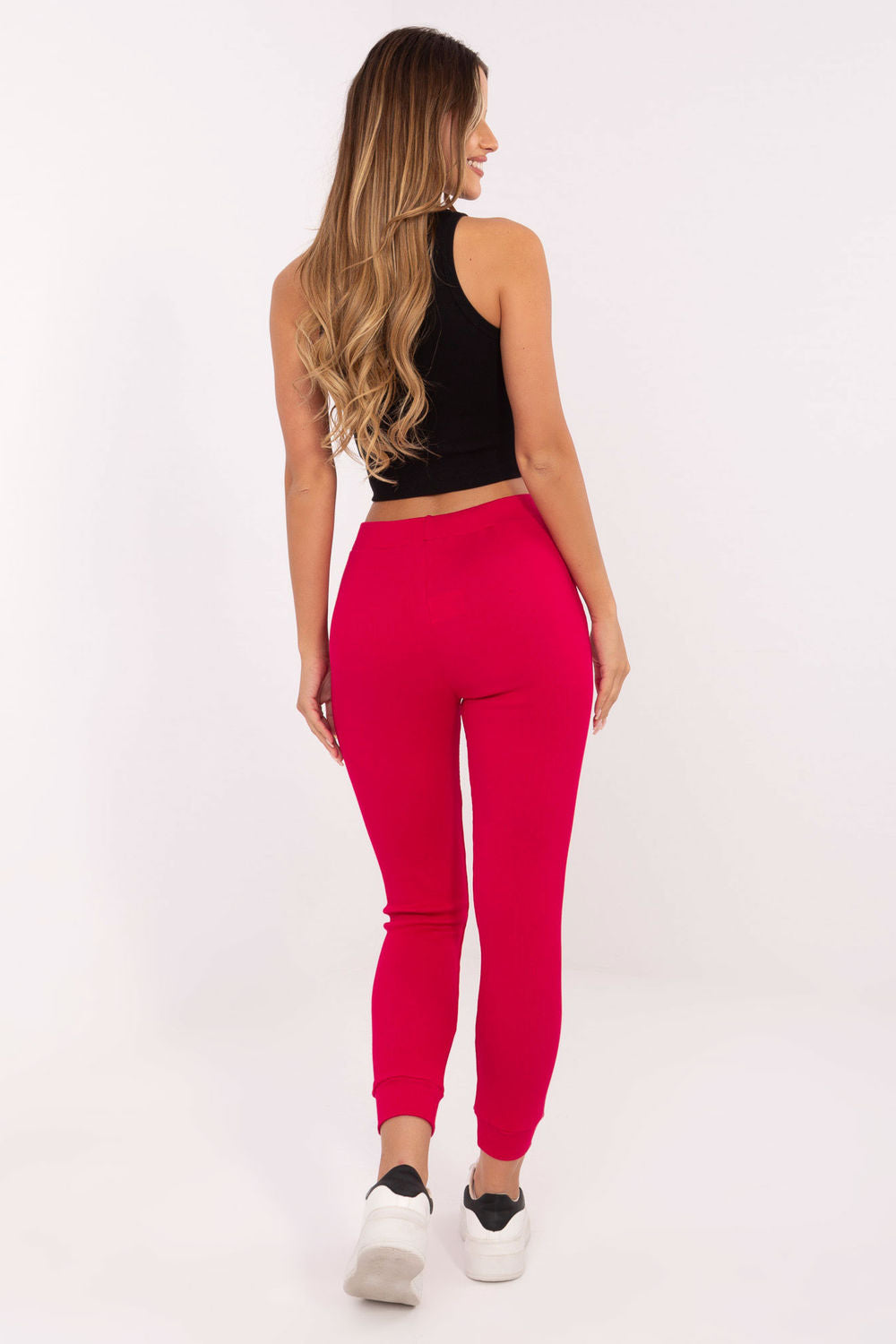 Relevance Red Cotton Joggers - view 3