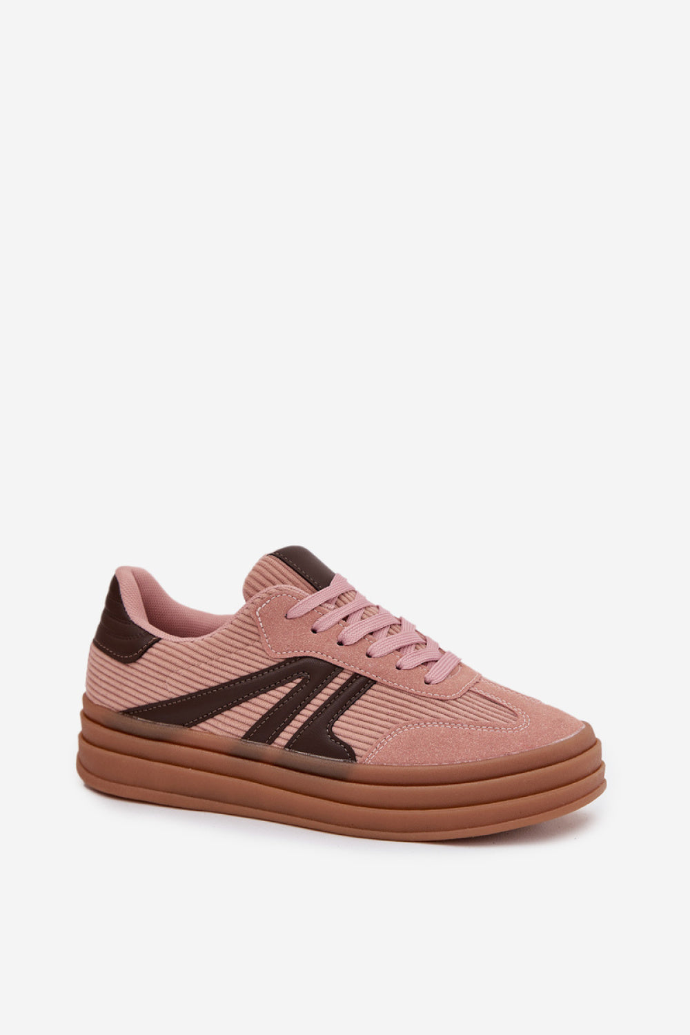 Step In Style Pink Faux Leather Platform Trainers - view 2