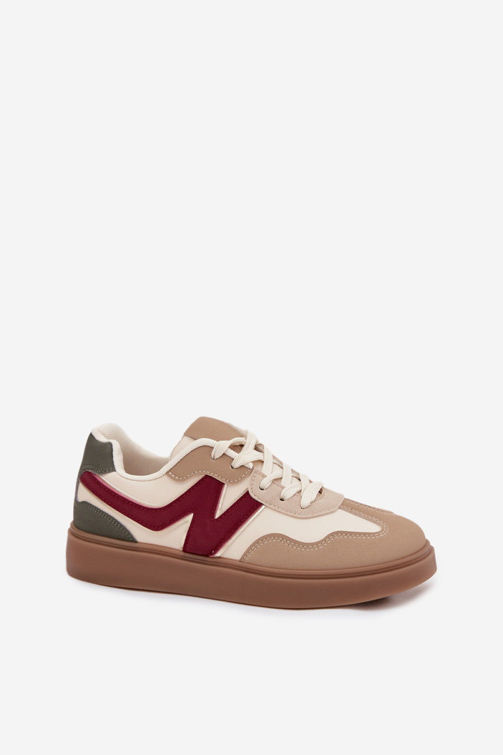 Step In Style Beige Faux Leather Trainers - view 2