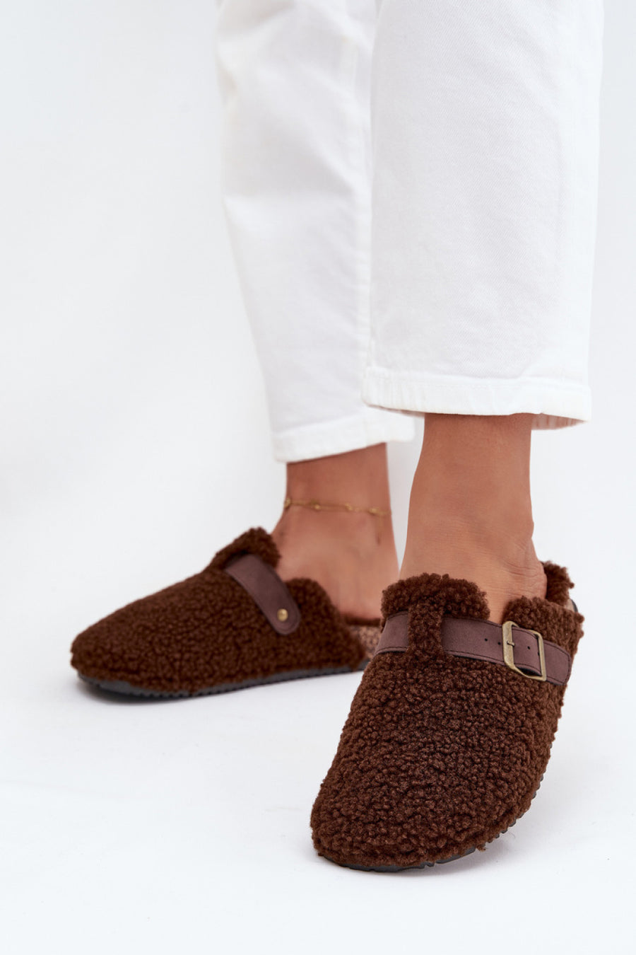 Step In Style Lorivine Brown Warm Lined Slippers