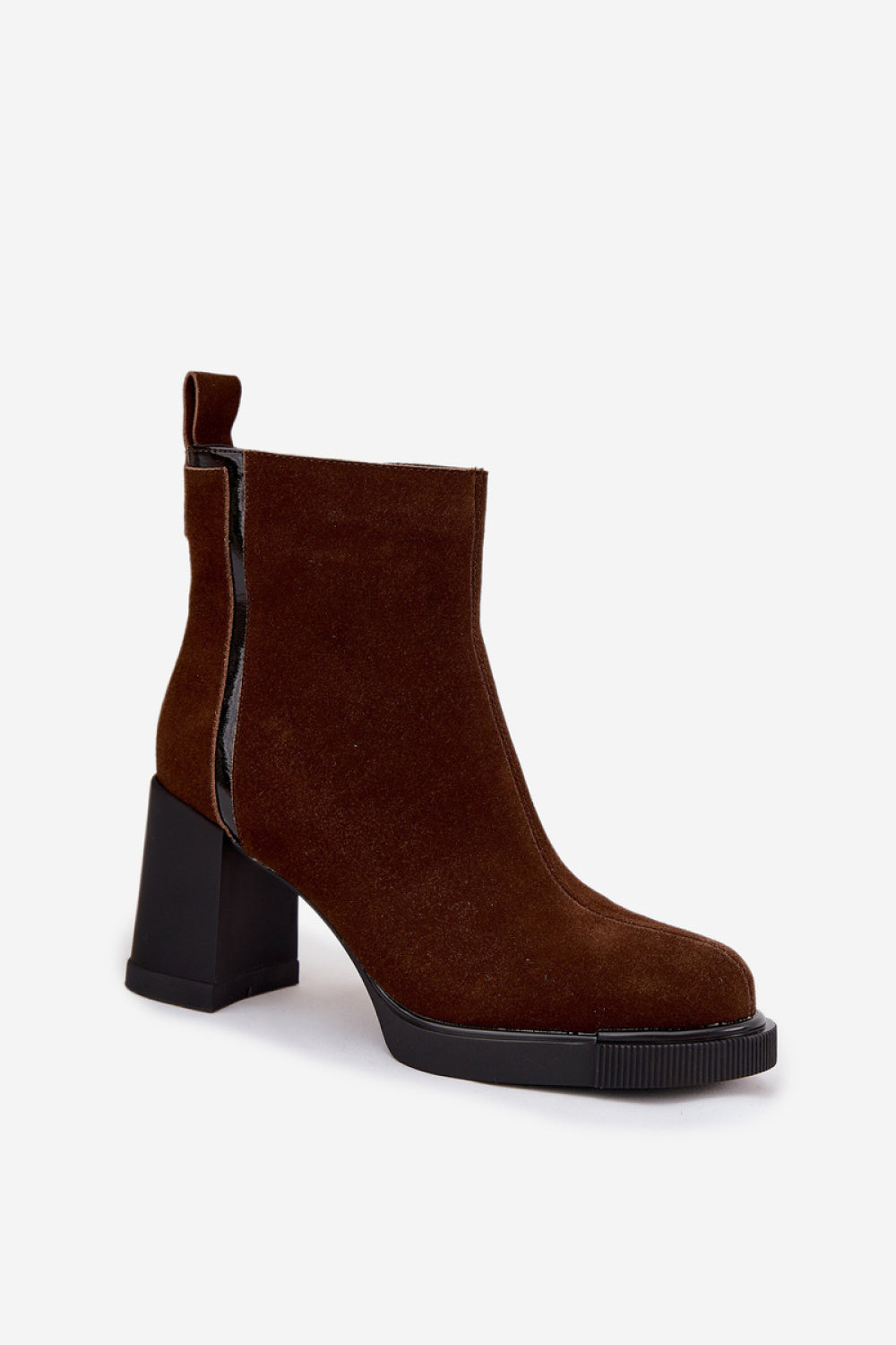 Step In Style Vinceza Brown Suede Warm Lined Heeled Ankle Boots - view 2
