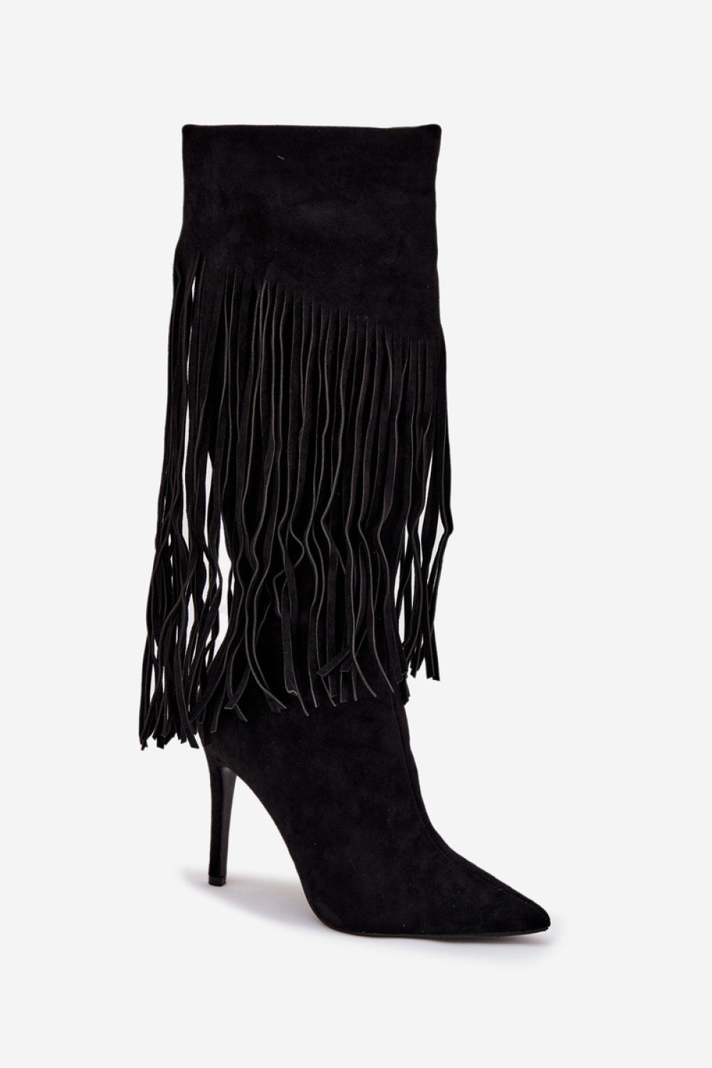 Step In Style Isalune Black Faux Suede Stiletto Heeled Ankle Boots - view 2
