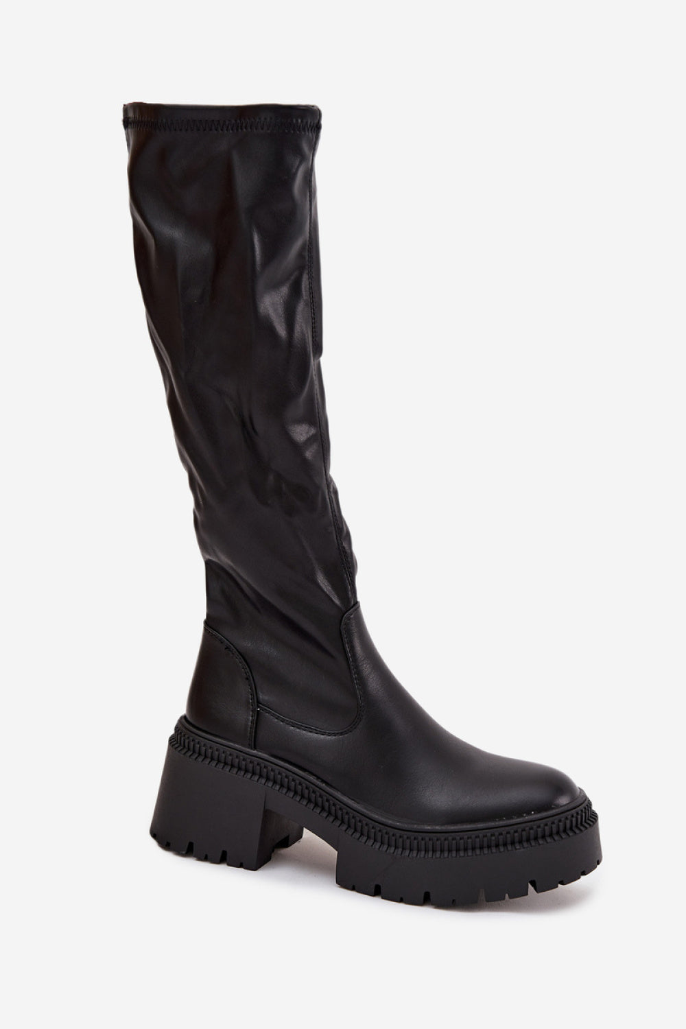Step In Style Florinne Black Faux Leather Over The Knee Boots - view 2