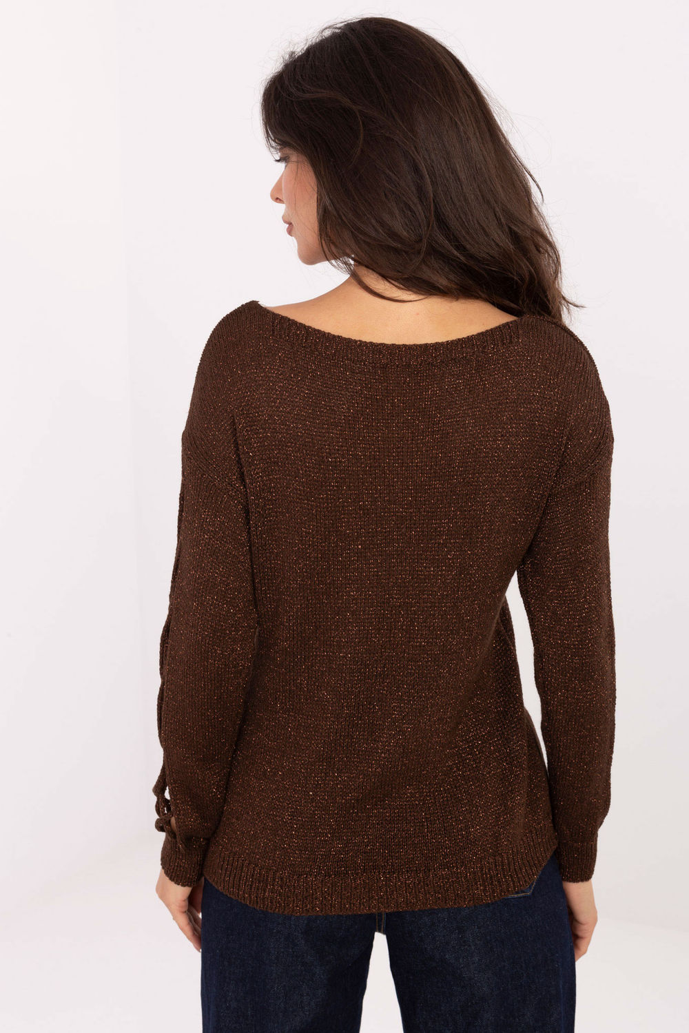 Italy Moda Dark Brown Long Sleeve Jumper - view 3