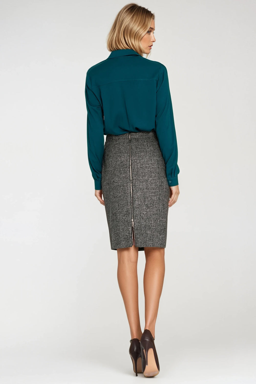 Nife Emerald Pleated Long Sleeve Top - view 3