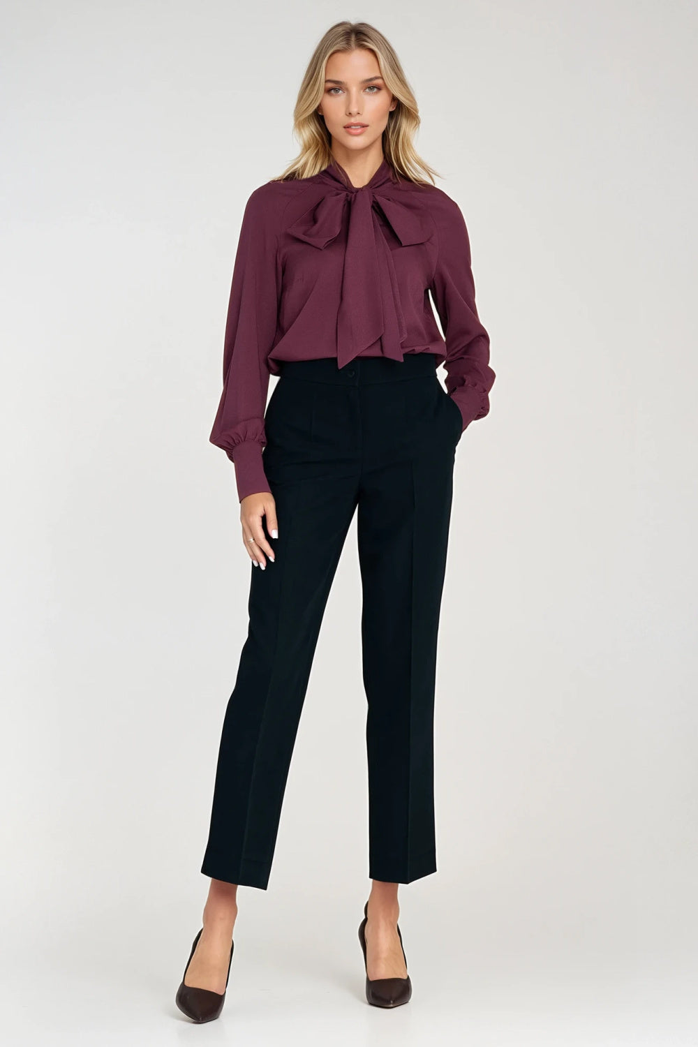 Nife Plum Long Sleeve Blouse - view 2