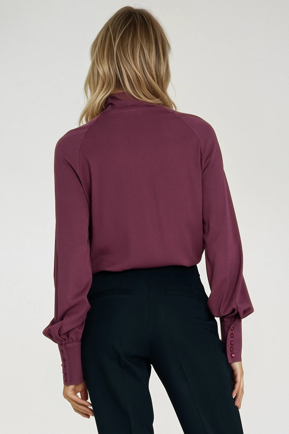 Nife Plum Long Sleeve Blouse - view 3