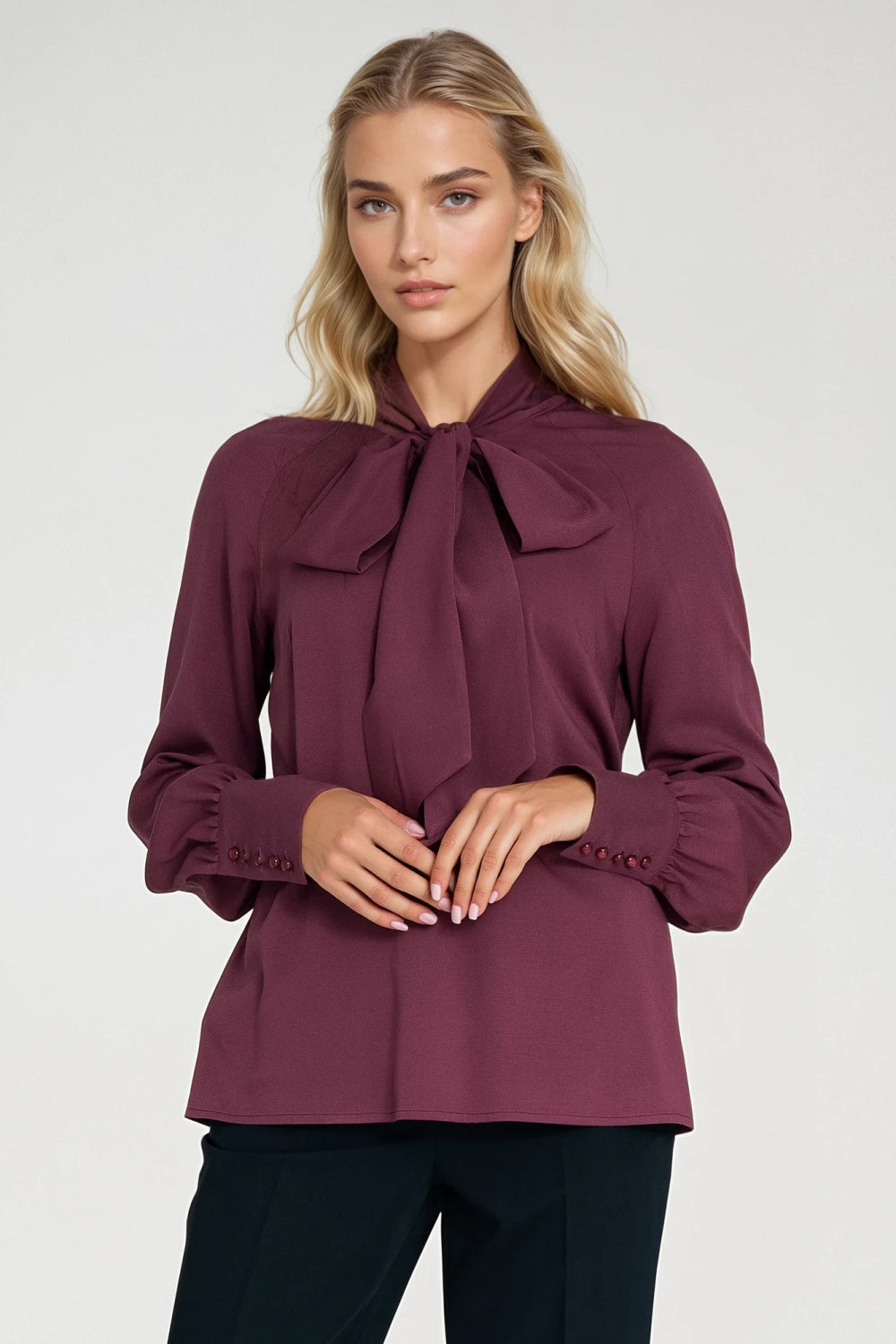 Nife Plum Long Sleeve Blouse - view 4