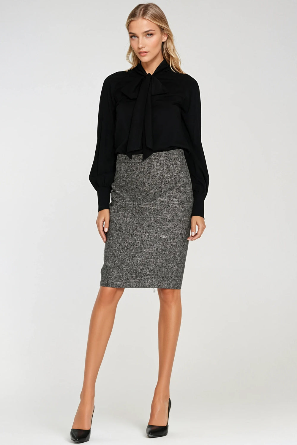 Nife Black Long Sleeve Blouse - view 2