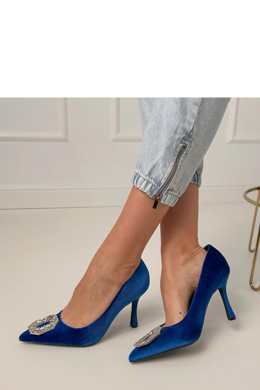Solea Eleda Navy Faux Leather High Heels