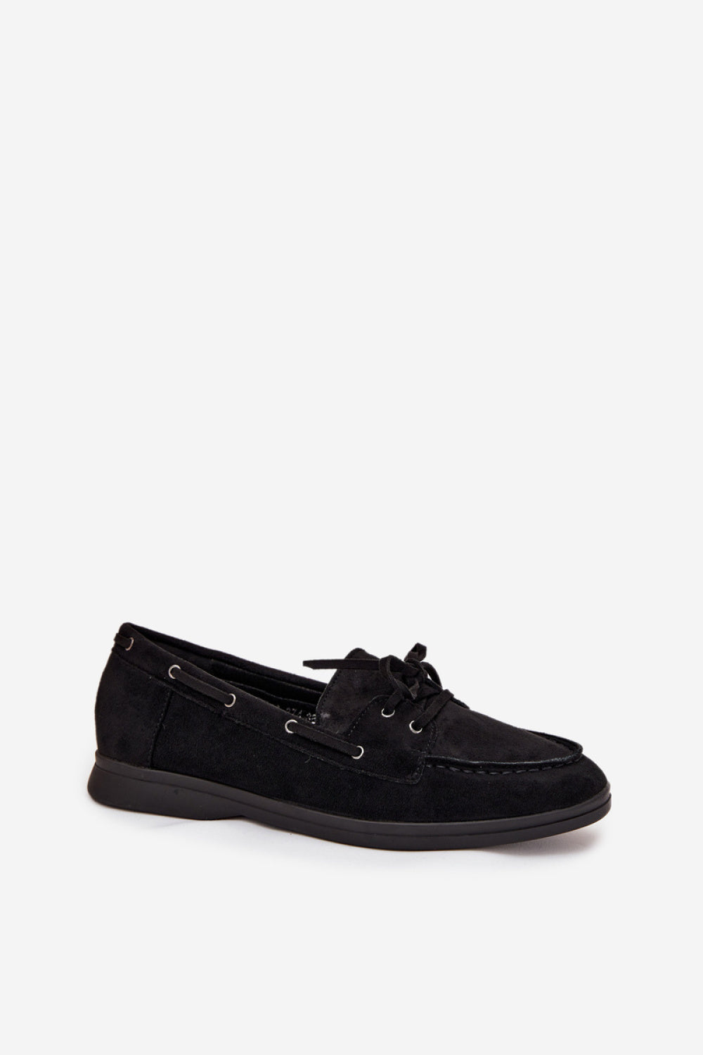 Step In Style Zalina Black Faux Suede Flat Moccasins - view 2