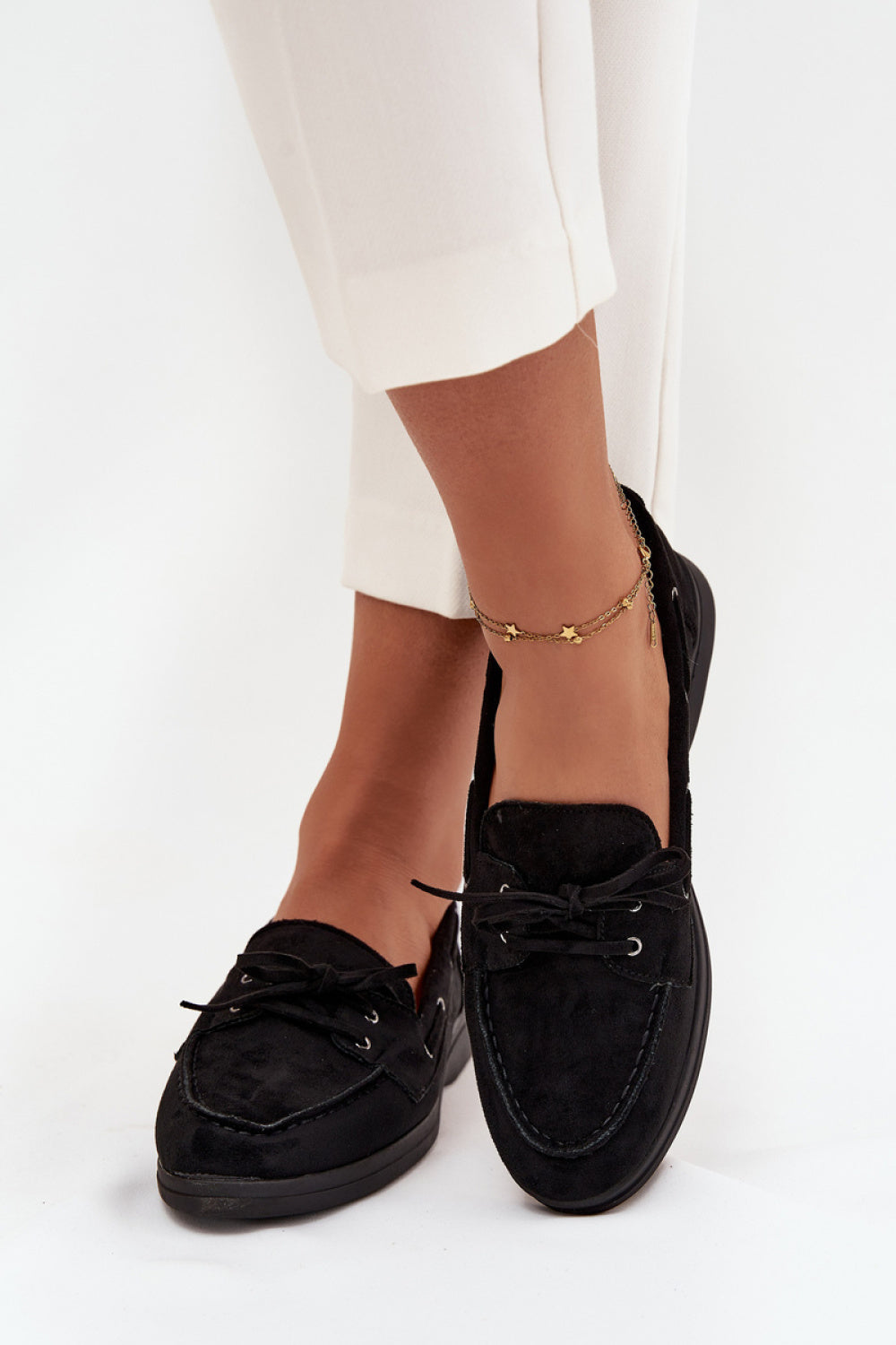 Step In Style Zalina Black Faux Suede Flat Moccasins - view 3