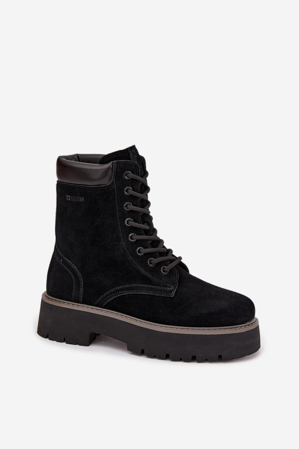 Step In Style Black Suede Platform Ankle Boots - view 2