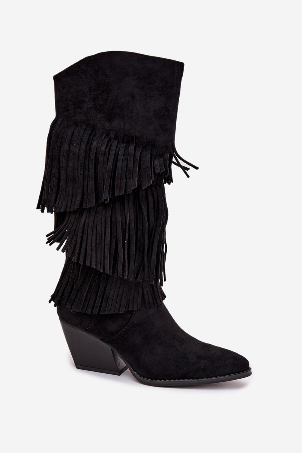 Step In Style Brivina Black Faux Suede Heeled Ankle Boots - view 2
