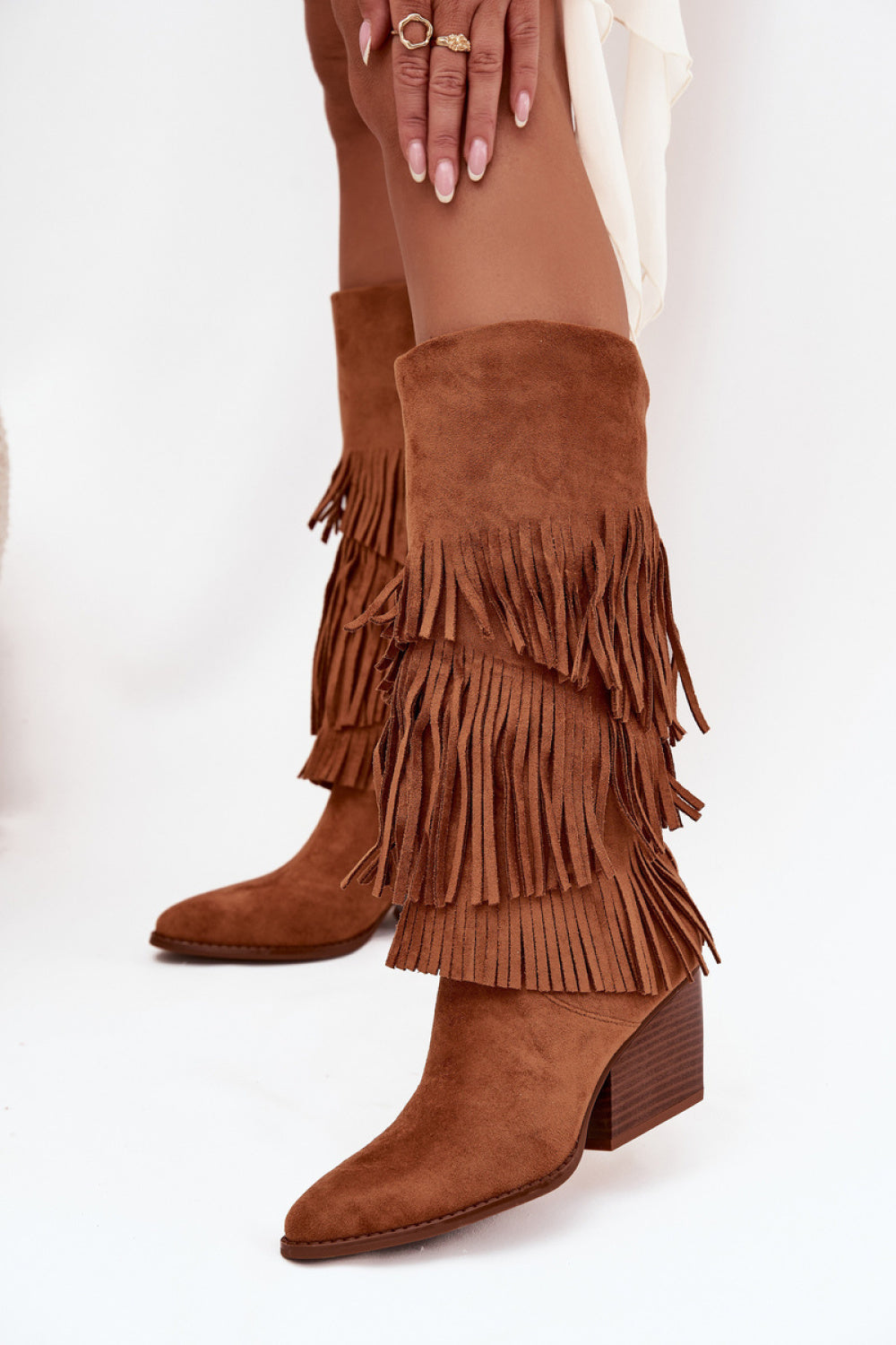 Step In Style Brivina Camel Faux Suede Warm Lined Heeled Ankle Boots