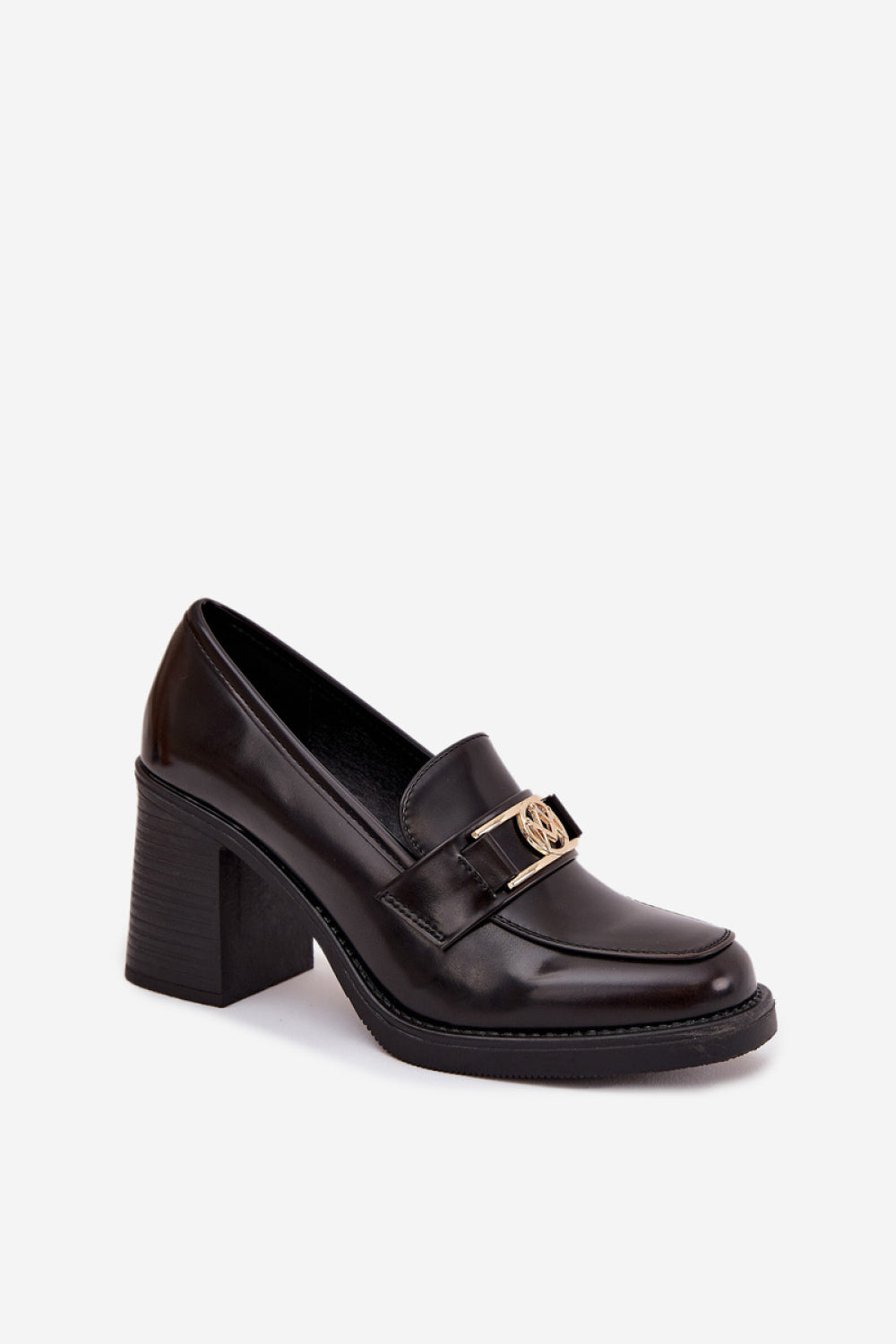 Step In Style Privelle Chocolate Faux Leather Block Heel Heeled Shoes - view 2