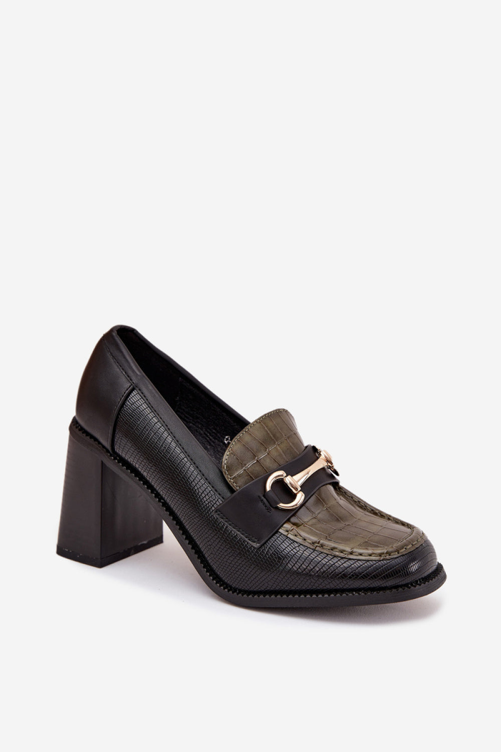 Step In Style Novella Black Faux Leather Heeled Shoes - view 2