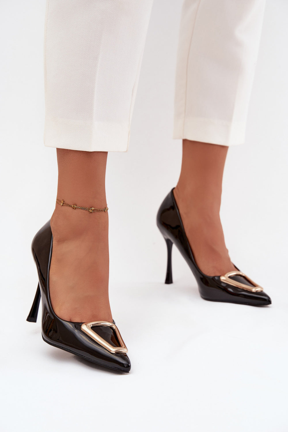 Step In Style Paivelle Black Faux Leather High Heels