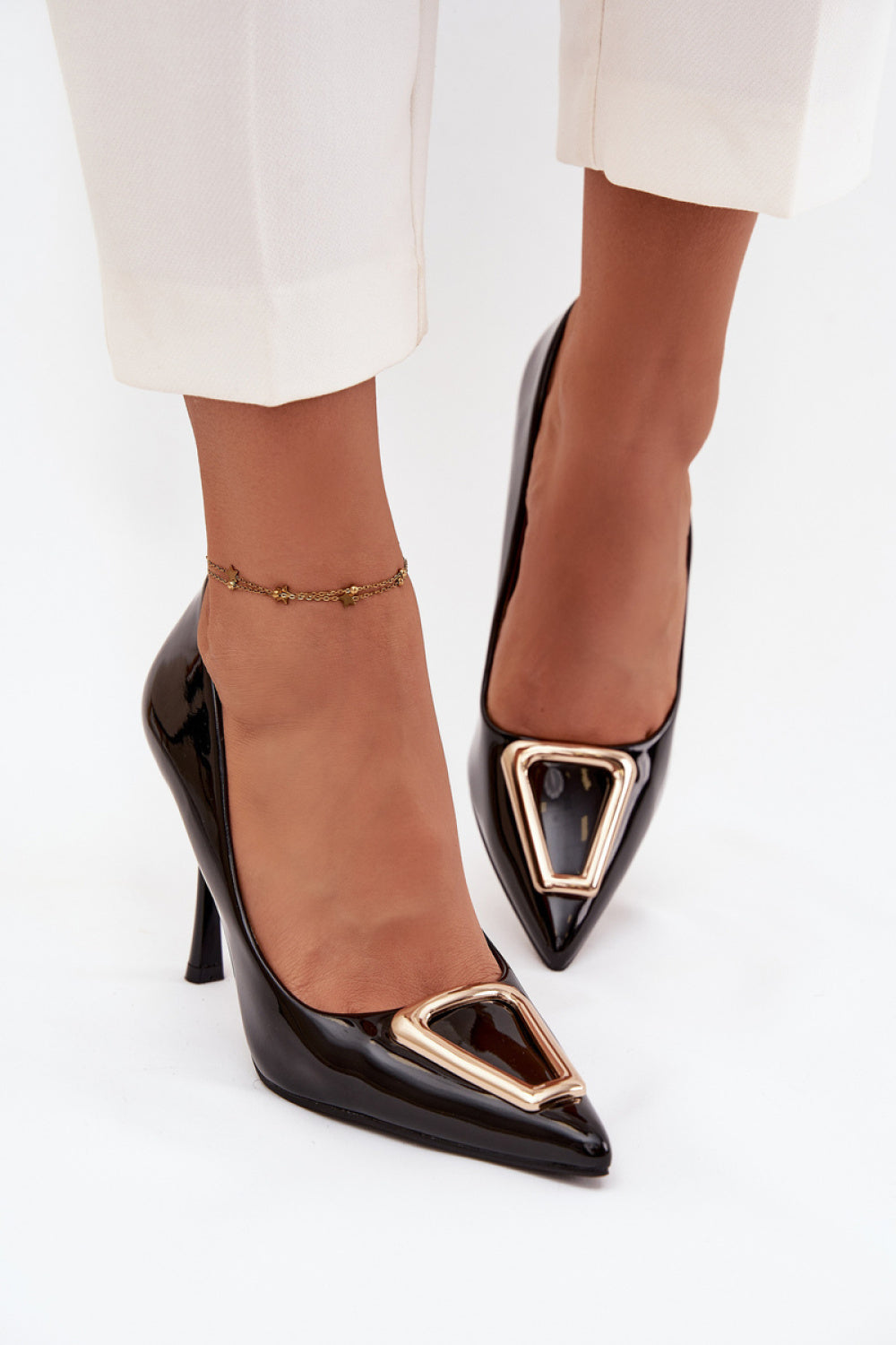 Step In Style Paivelle Black Faux Leather High Heels - view 3