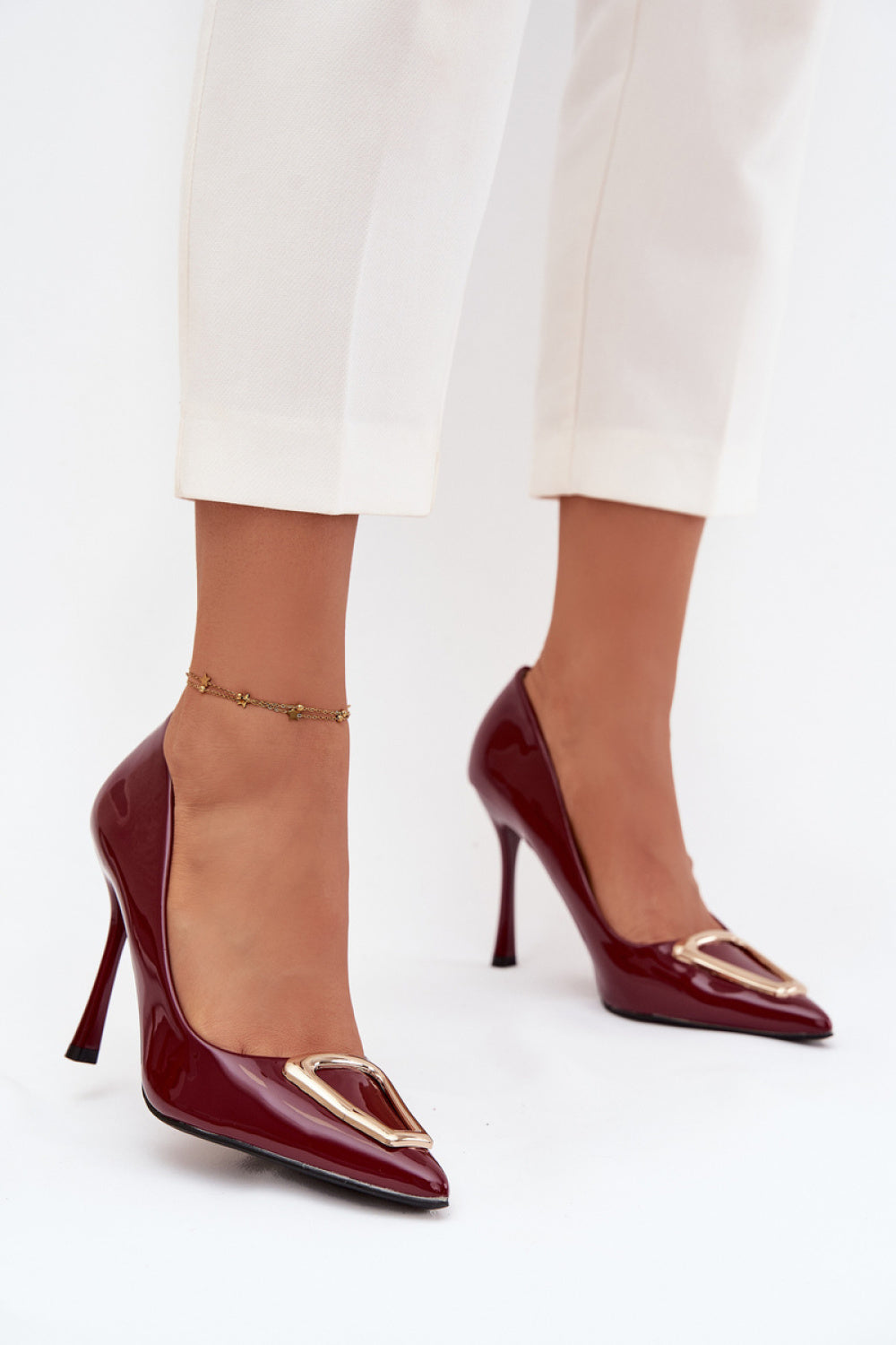 Step In Style Paivelle Burgundy Faux Leather High Heels