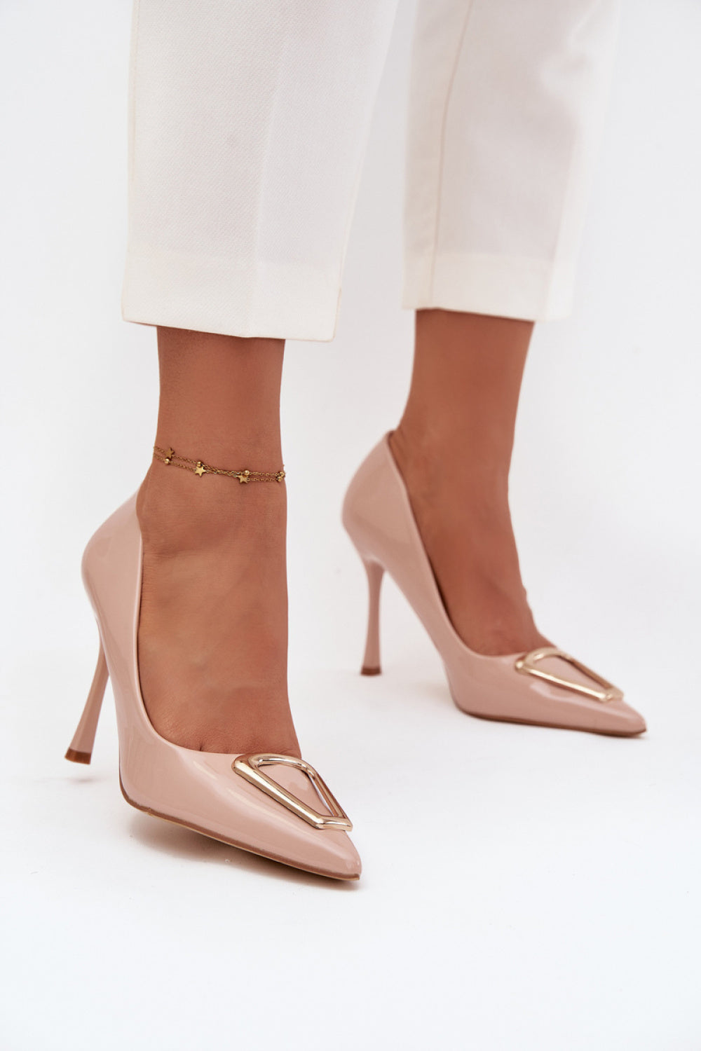 Step In Style Paivelle Beige Faux Leather High Heels