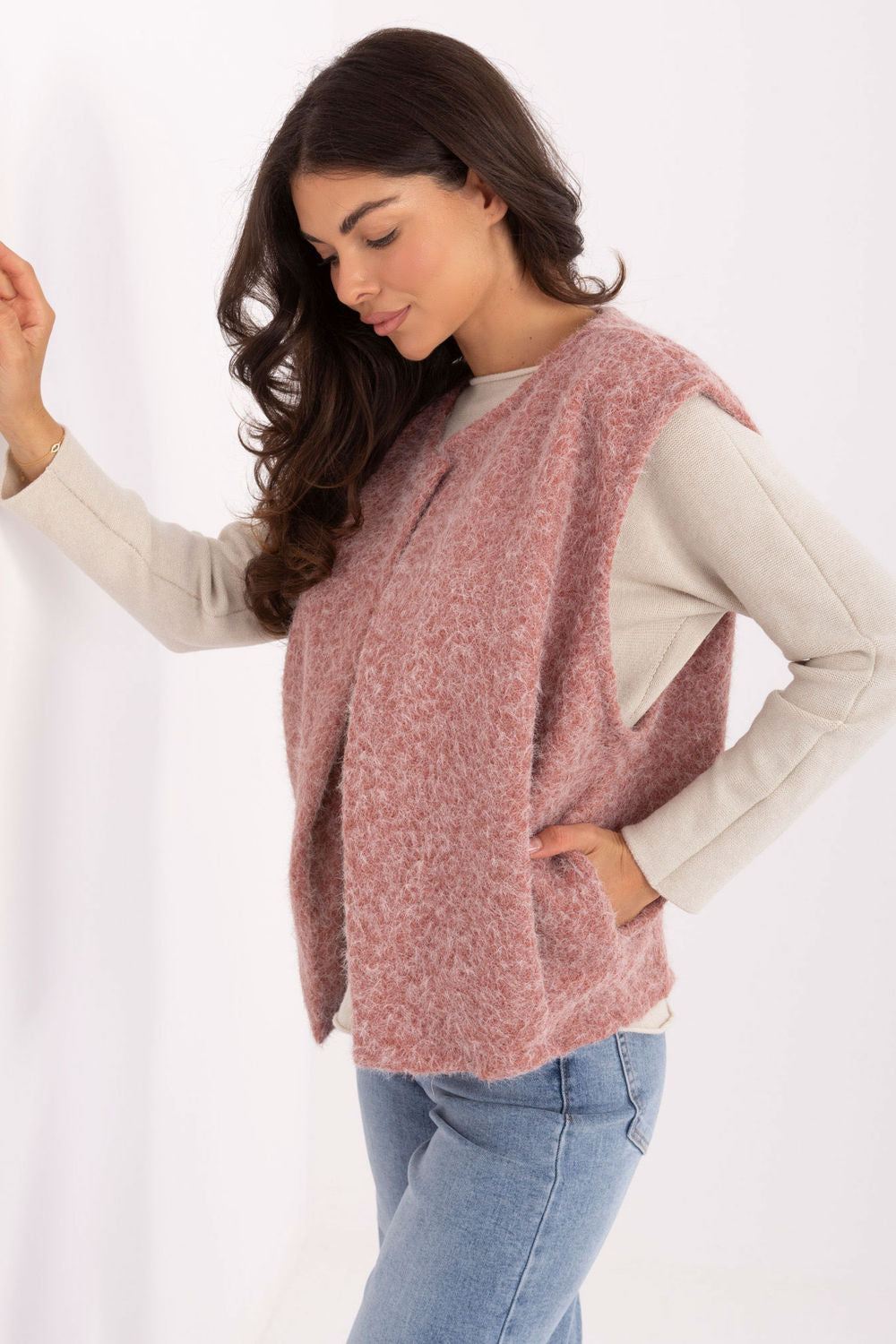 Rue Paris Dark Pink Gilet - view 2