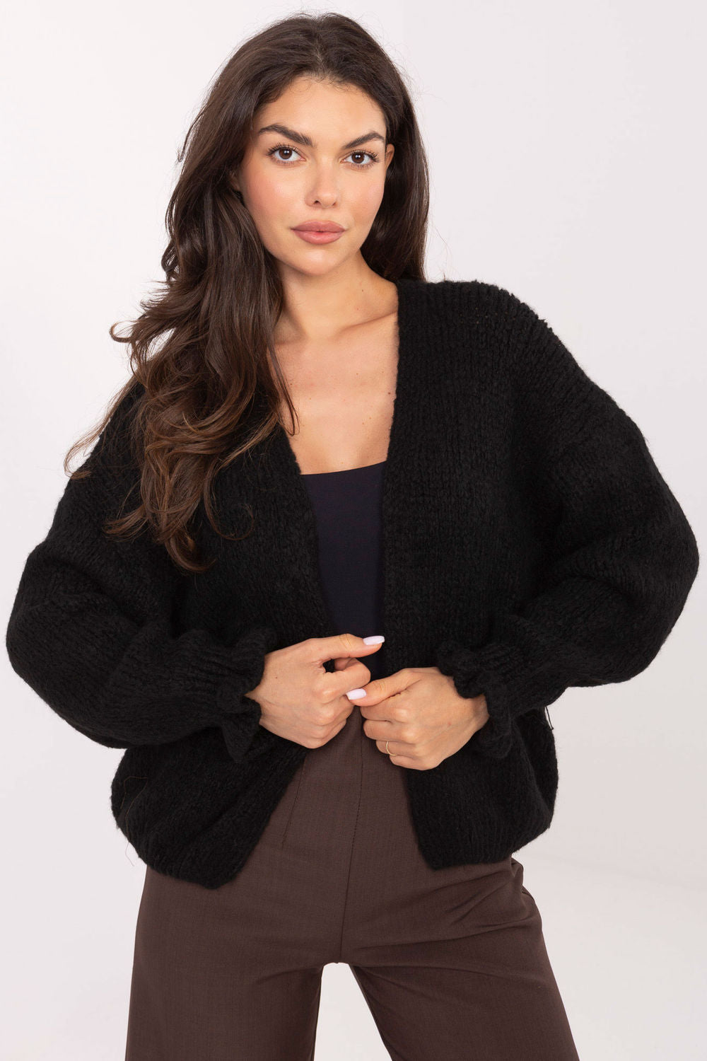 Rue Paris Black Long Sleeve Cardigan