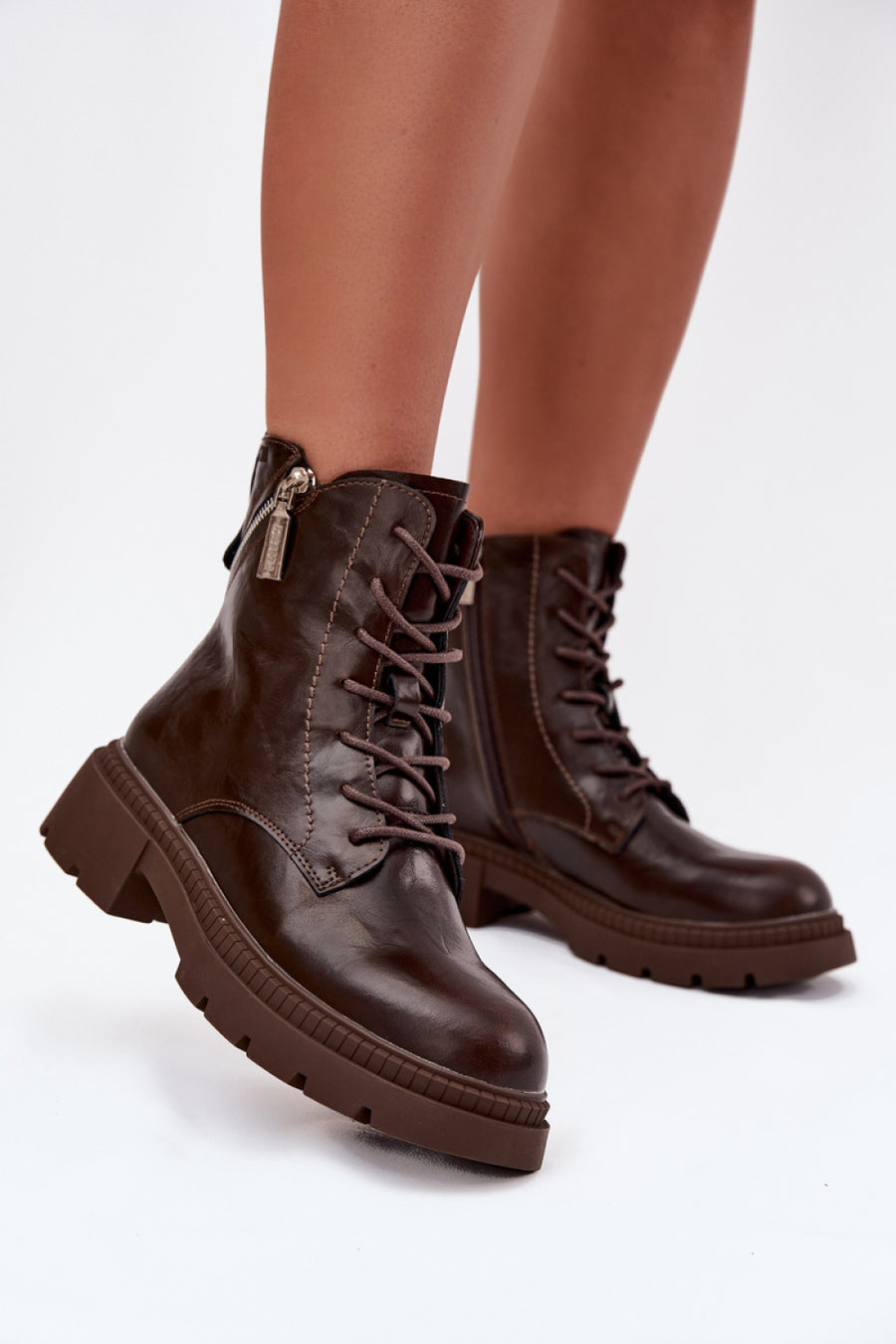 Step In Style Brown Leather Ankle Boots