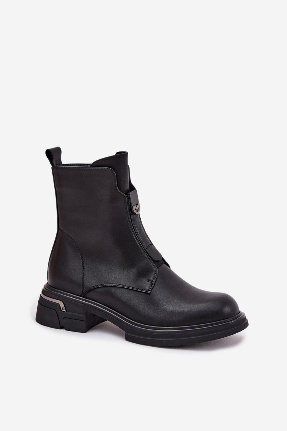 Step In Style Karisse Black Leather Block Heel Boots - view 2